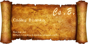 Csáky Bianka névjegykártya
